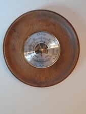 Daymaster Mid Century Solid Oak Barometer/Thermometer Made In England.