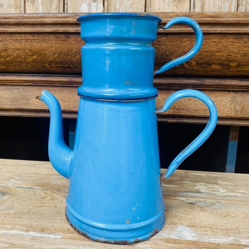 Vintage french blue enamel - vintage,