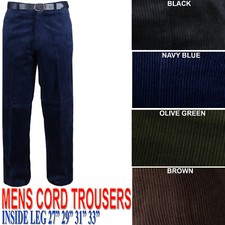 MENS CORDUROY CORD TROUSERS COTTON FORMAL CASUAL SMART BIG PLUS BELT POCKET PANT