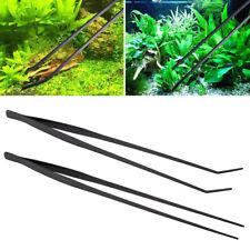 2X 48cm Aquarium Fish Tank Stainless Tweezers Curve Straight Extra Long Tongs