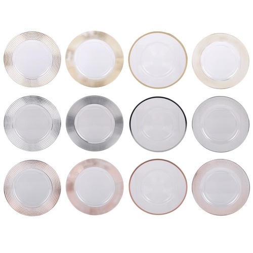 Clear charger plates - 2x,