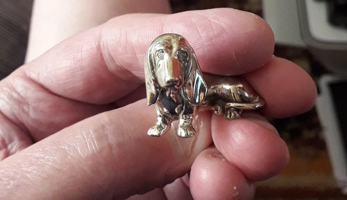 Small metal basset hound - small,