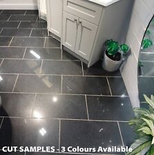 * CUT SAMPLES Real Quartz - White Grey Black Polished Wall & Floor Tiles 3 Sizes