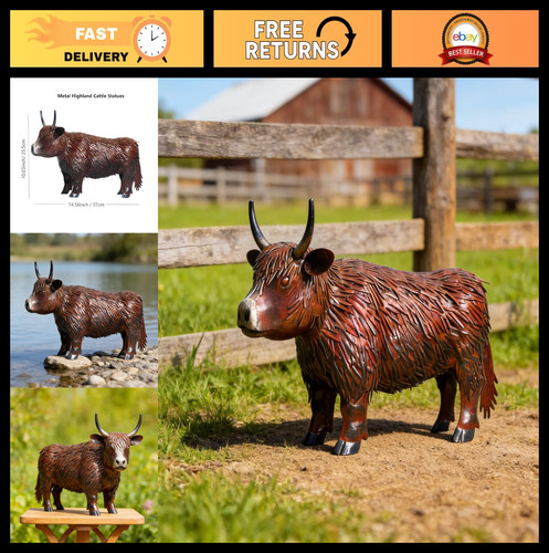 Highland cow garden statue - highland,