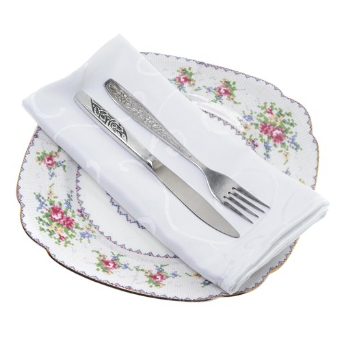 white damask napkins