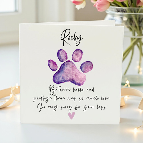 Personalized pet sympathy card - sympathy,