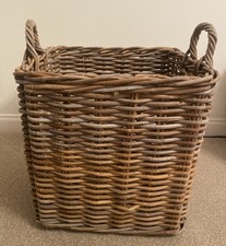 Large  Wicker Rattan Log Storage Basket Home Decor 50cms