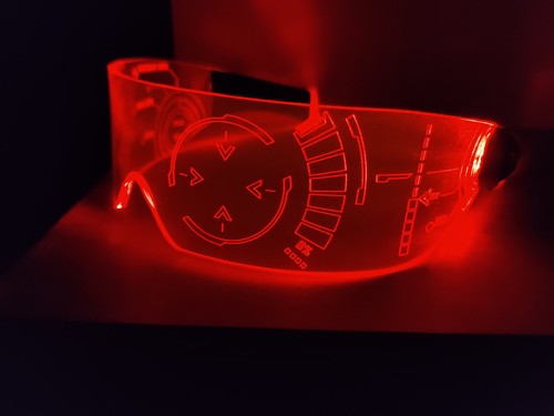 Illuminated cyberpunk visor - cyberpunk,