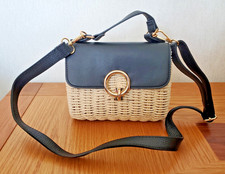 New Look Wicker PVC Handbag
