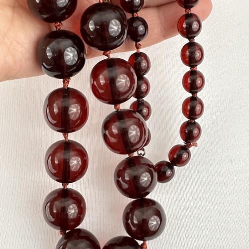Cherry amber bakelite - bakelite, necklace