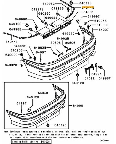 Plate rear bumper upr - upr, evo