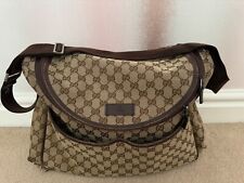 Authentic Gucci Baby Changing Bag in GG  Supreme beige canvas with  leather trim