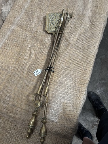 Set fire irons brass - set,