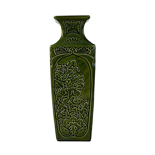 Bretby vase tall green - bretby,