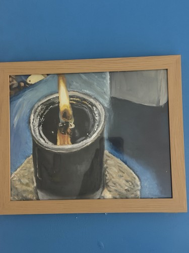 Realism candle painting - candle,