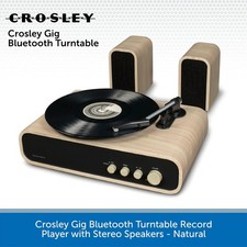 Crosley Gig Bluetooth Turntable Record Player with Stereo Speakers - Natural