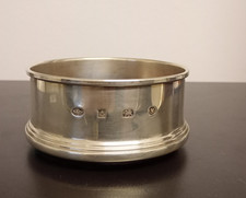 Solid Silver - Wine Bottle Coaster - Birmingham 1998