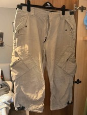Mens Beige Mantaray Cargo Trousers W34 Inside Leg 30 Inch
