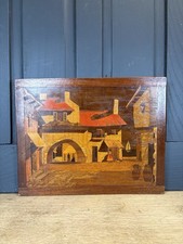 vintage marquetry wood inlay