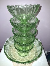 Vintage Art Deco Green Glass