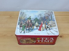 Vintage 1970s/80s Frears Tea Time Christmas Biscuit Tin - Cake 