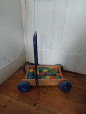 Vintage wooden pushalong baby - vintage,