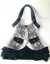 Corset Rhinestone and Studded large Black  bag. .. Las Vegas