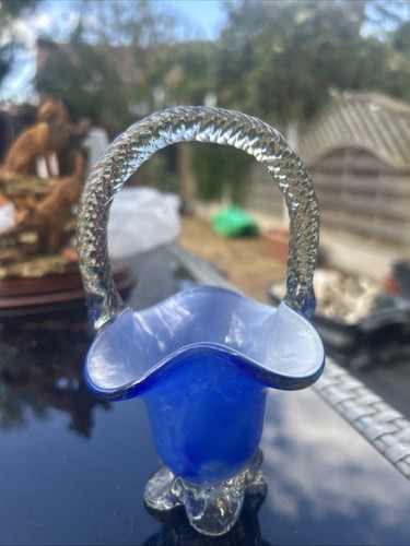 Glass bowl blue small with - small,