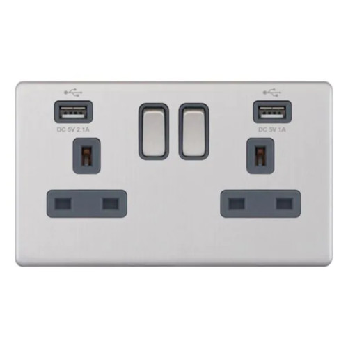 Gang amp switched socket - gang, 13
