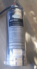 Vintage Sentry Water Fire Extinguisher Stainless Steel w/Gauge, Clip & Hose