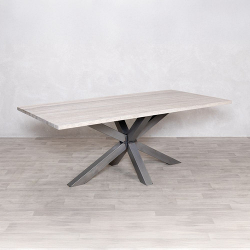 Travertine top dining table - travertine,