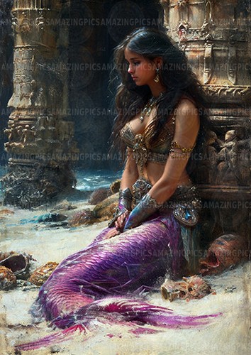 Mystical mermaid art - mermaid,
