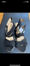 Matalan Ladies Black Wedge Heeled Sandals Size 8 BNWT