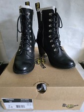 DR MARTENS (16133001) CORINNA Black Leather High Heel Boots - UK4 / EUR37 - VGC