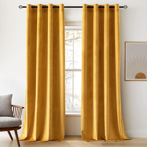 Vibrant mustard yellow velvet - yellow,