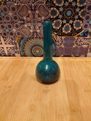 Turquoise crackle vase - ,