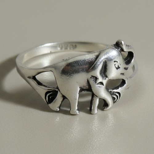 925 sterling silver - silver, elephant