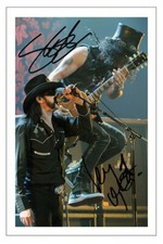 SLAH & LEMMY SIGNED PHOTO PRINT AUTOGRAPH MUSIC 