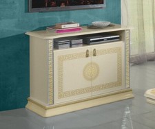 NEW VENUS DESIGN CREAM & GOLD ITALIAN HIGH GLOSS TV UNIT