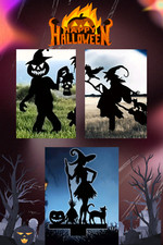 2D HALLOWEEN / WITCH - ACRYLIC Ground Garden Stake / Decoration Indoor / Outdoor