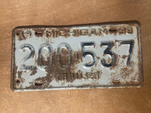 1958 michigan license plate - 1958,