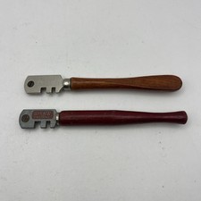 Vintage Glass Cutters Silberschnitt Germany & Shaw England Wooden Handle Lot