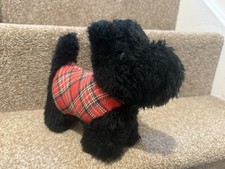 Scottie Scottish Terrier Puppy Dog Red Tartan Coat Soft Plush Cuddly Toy Vintage