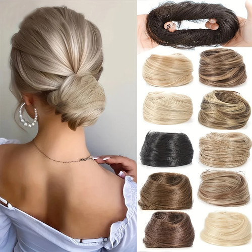 Synthetic hair bun chignon - bun,