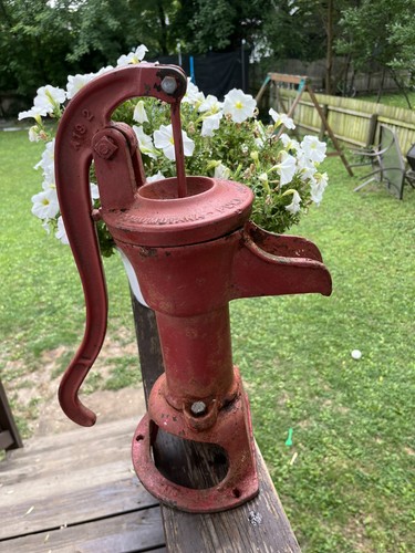 Antique cast iron hand water - antique,