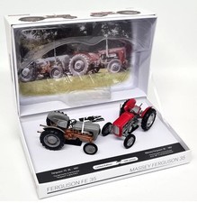 UH 1/32 Massey Ferguson FE35 & MF35 1957 Grey & Red Diecast Model Tractor Set