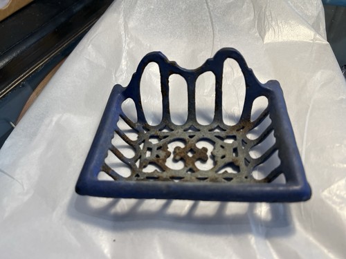 Antique enamel soap - antique, blue
