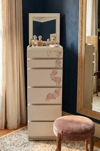 White mirrored drawer chest - mirrored,
