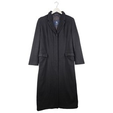 Burberry Womens Long Black Wool Cashmere Coat UK Size 14