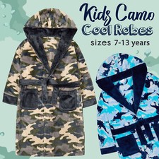 Boys Camo Dressing Gown Kids